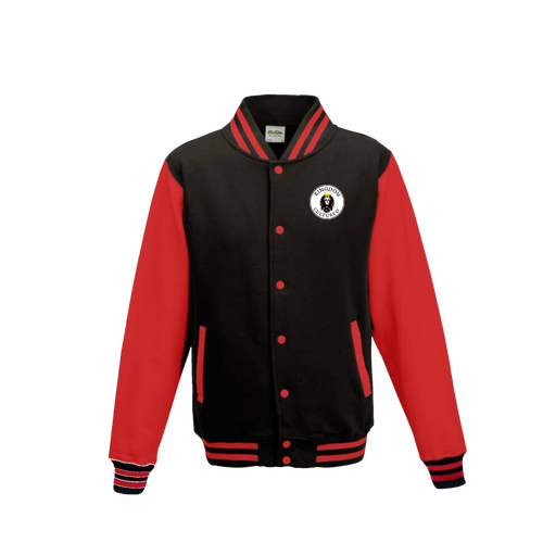 Kingdom Cultured Men’s letterman black/ “Windy City” red